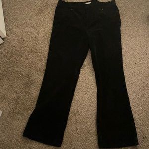 Jones New York Black Corduroy Flare Bottom Pants, Size 16